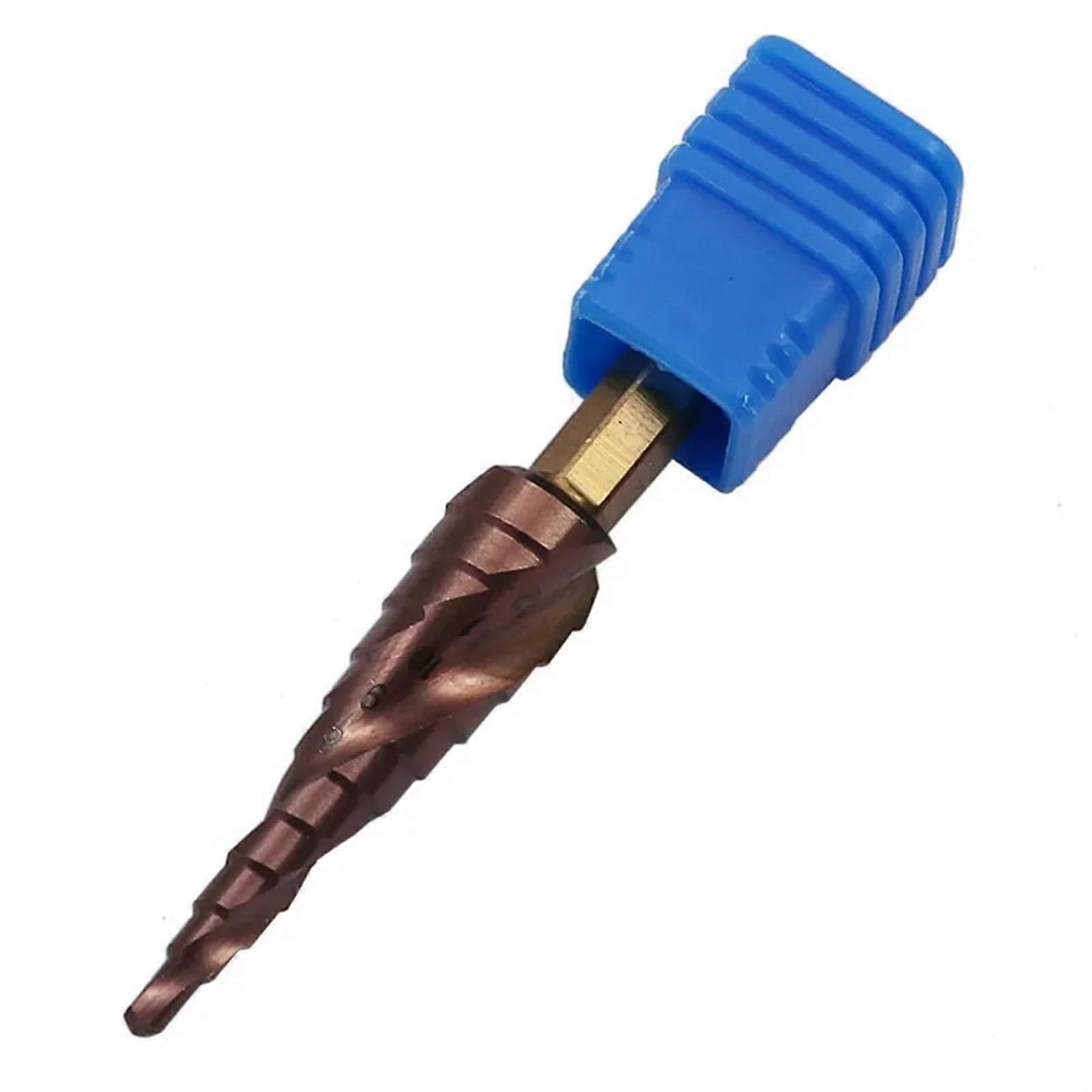 M35 HSS Step Drill, Cobalt Step Drill Bit with Double Flute Spiral Flute Ladder Drill Bit 313mm 1/4' Hex Shank Woodworking Drill Bit
