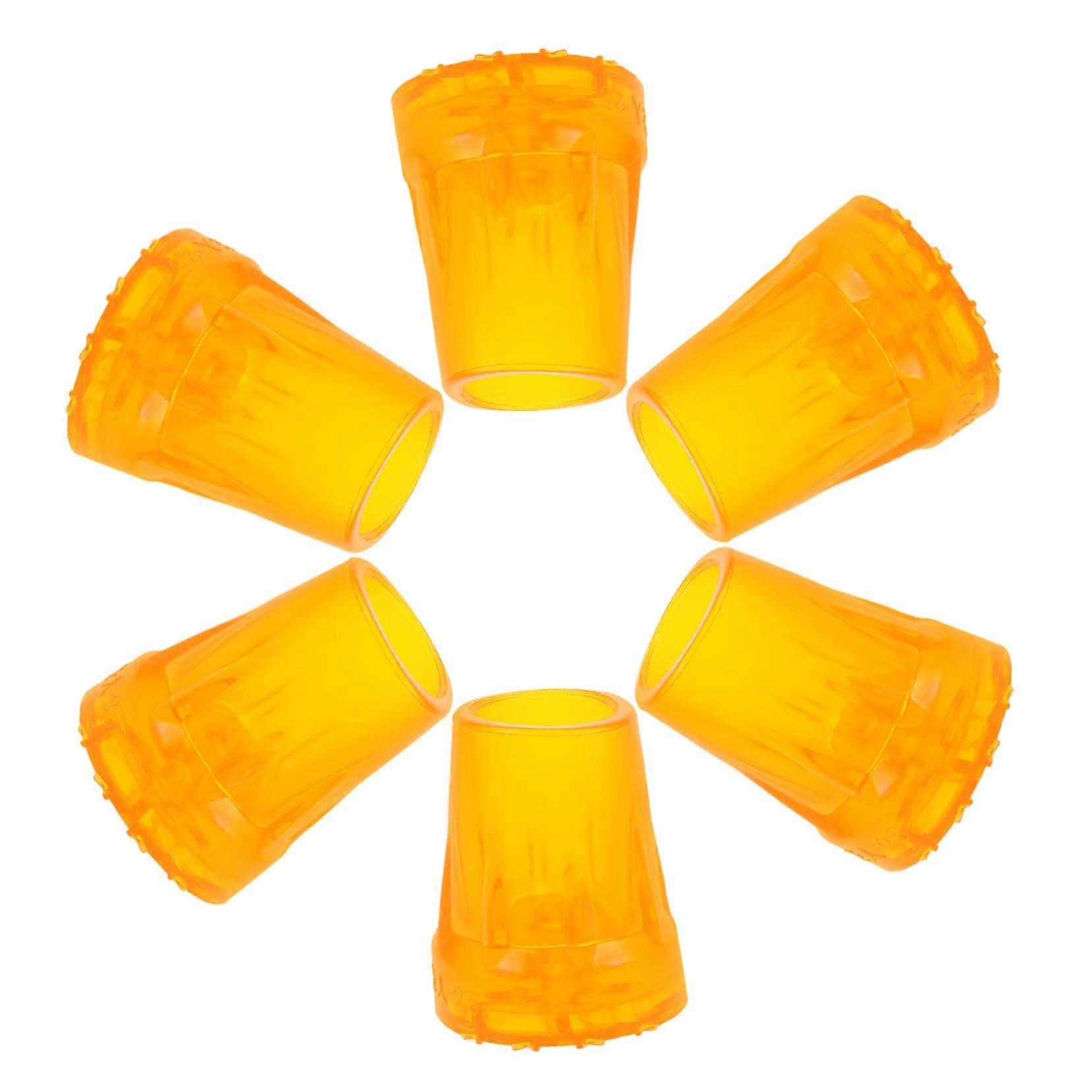 6 Pieces Crutch Pads and Straps for Walking Sticks, Hiking Poles, and Automatic Spring Bar Crutches, Orange Rubber Grips