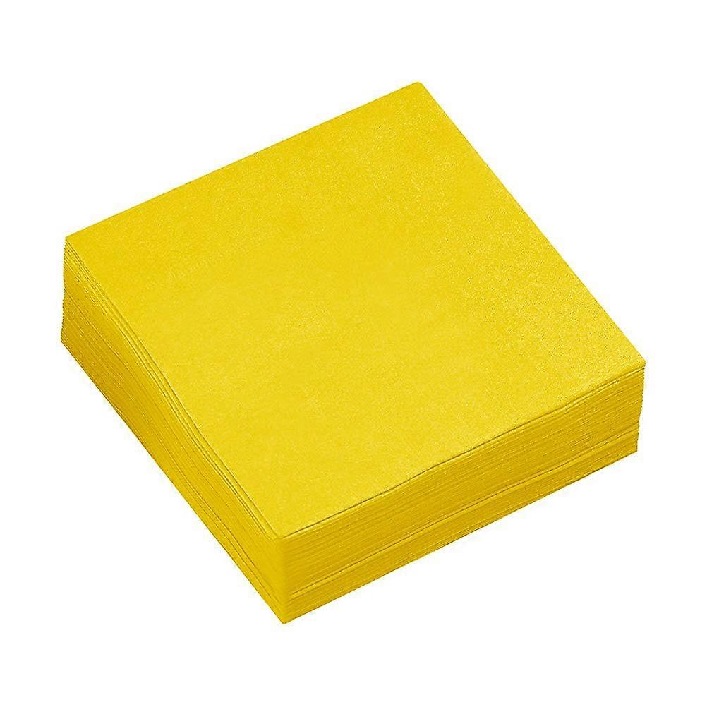 80pcs Serviettes en papier jaune vif Serviettes en papier jetables pour l’anniversaire
