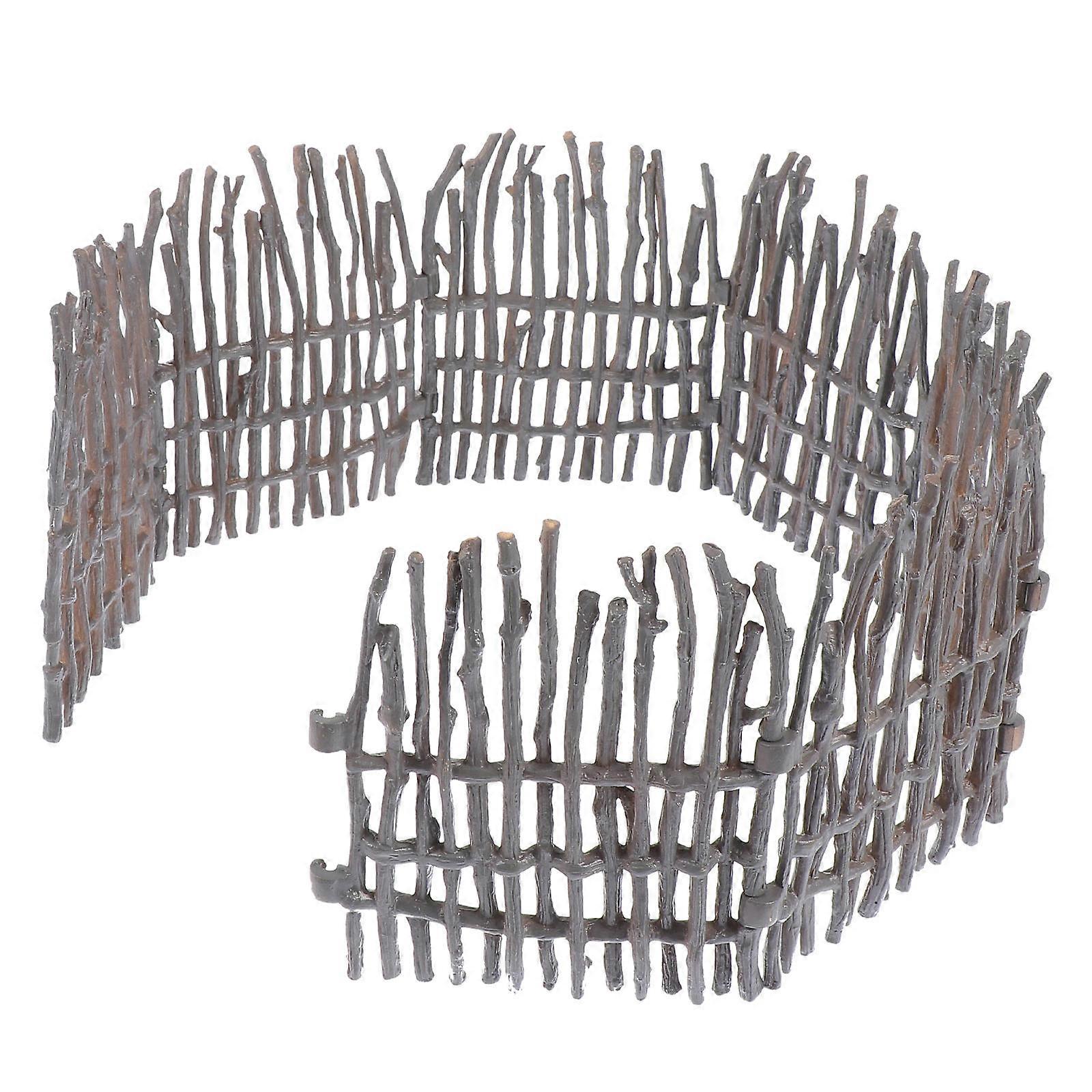 Mini Dollhouse Fence Mini House Fence Models Ranch Scene Collocation Brown Pvc for Diy Projects 10Pcs