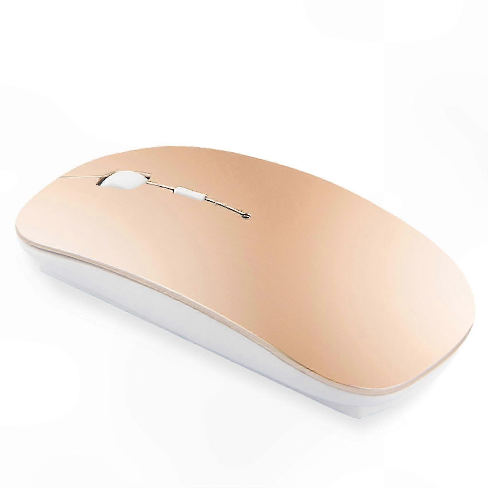 Rechargeable Wireless Mouse, Silent Bluetooth Mouse for Tablets and Laptops, Gold Finish