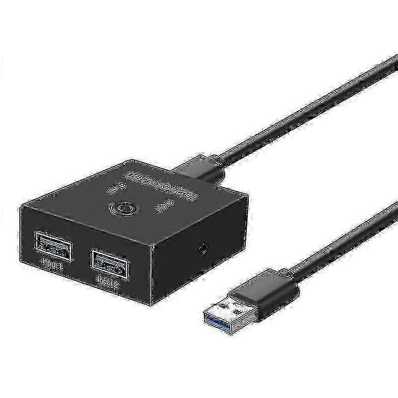 2-Port USB 3.0 Bi-Directional Switch Box for Sharing Between Two Computers