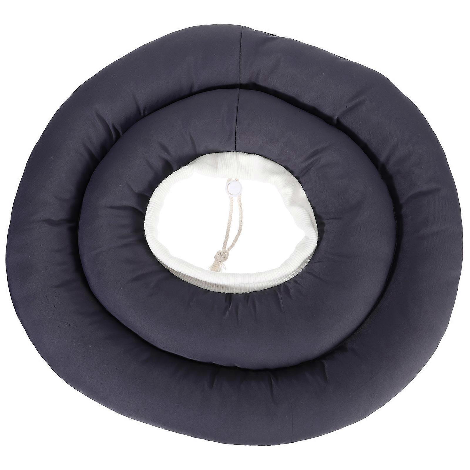 Cat Protective Collar Cone Pet Collar Everyday Use Black Fabric Recovery Aid Comfortable Wear 1Pack