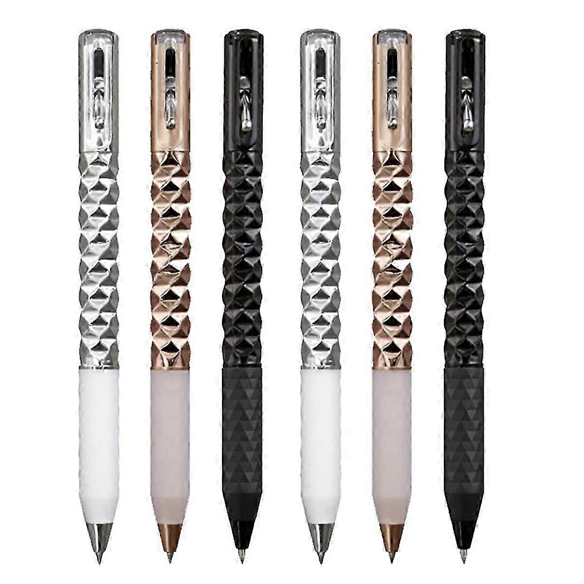 6 قطع قلم مجعد ، أقلام تبديل هندسية معدنية الشكل للوازم المكاتب المنزلية المدرسية ، 0.5 مم