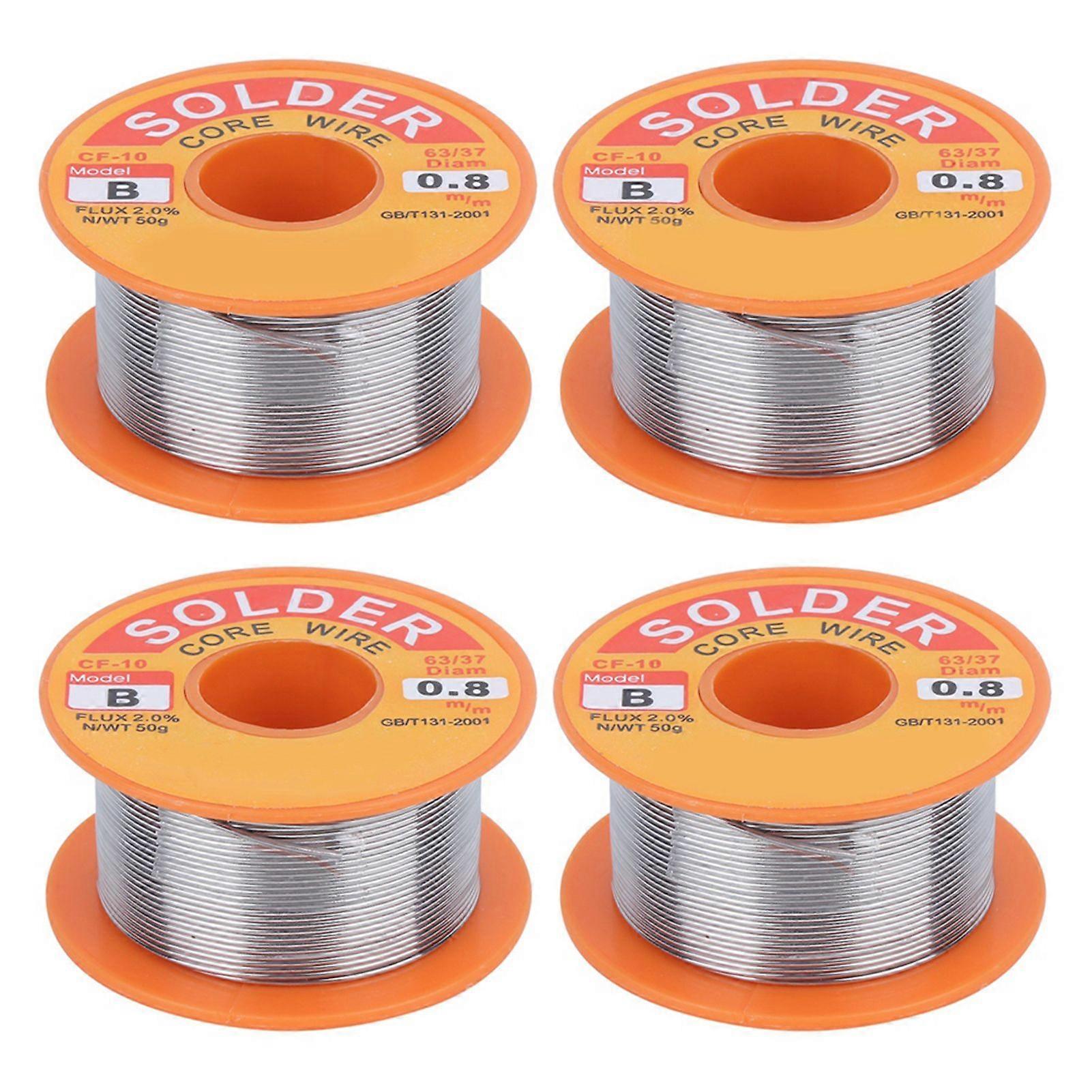 4Pcs Solder Core Wire Tin Flux Soldering Welding High Purity NoCleaning Reel 50g 0.8mm