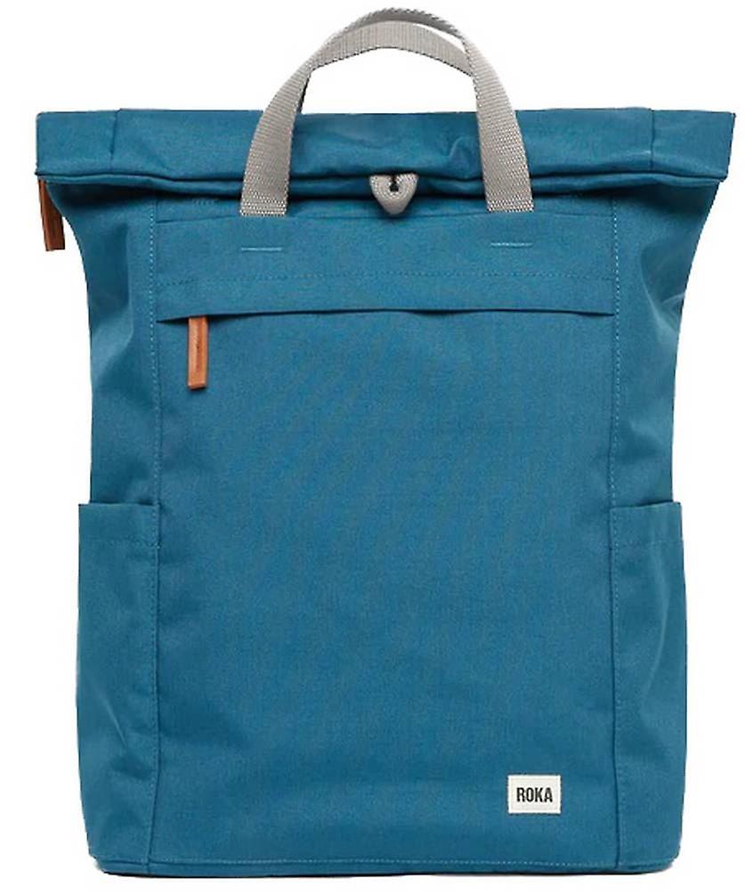 Roka Finchley A Small Sustainable Canvas Backpack - Marine Blue