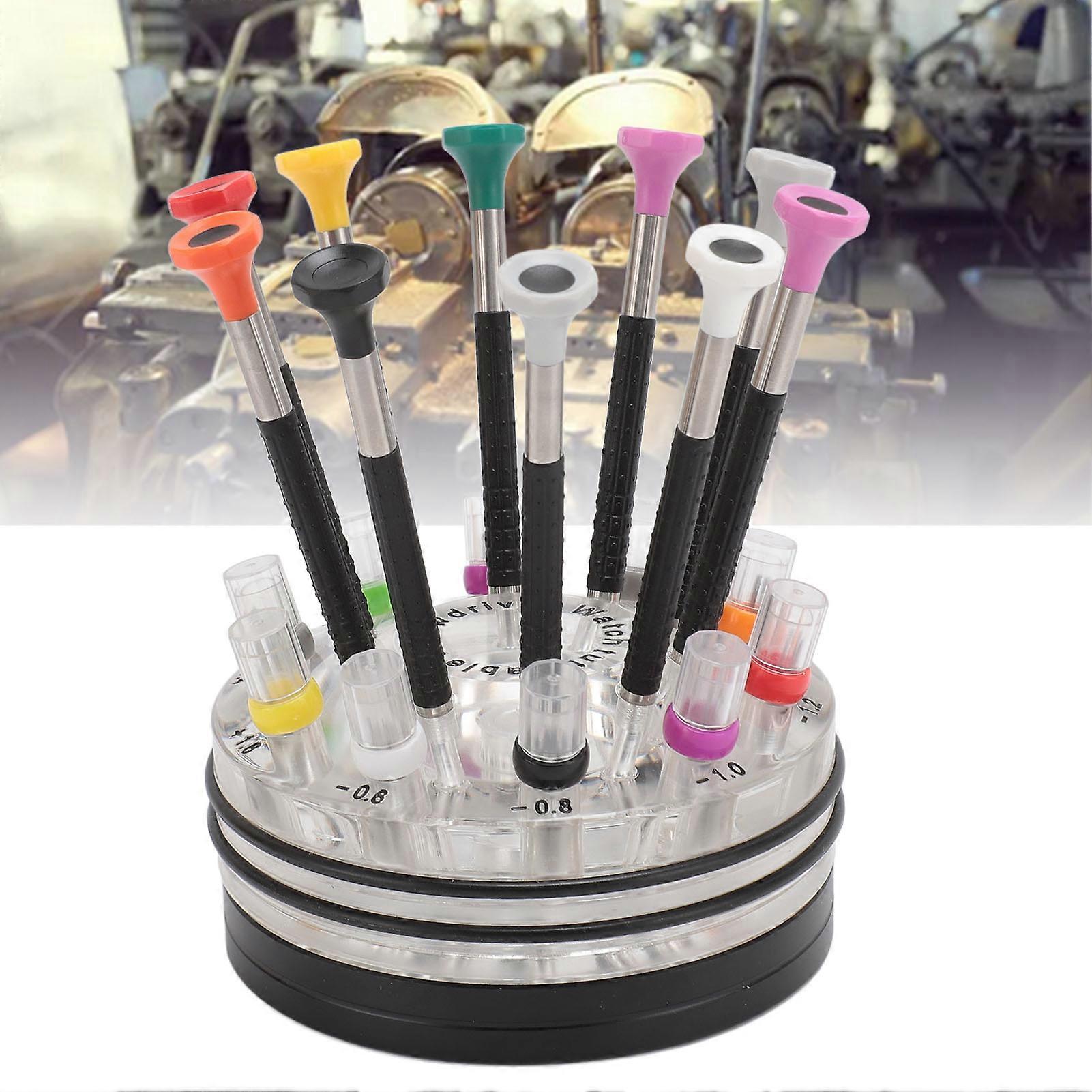 10pcs Stainless Steel Watchmaker Screwdrivers Set with 20 Tips