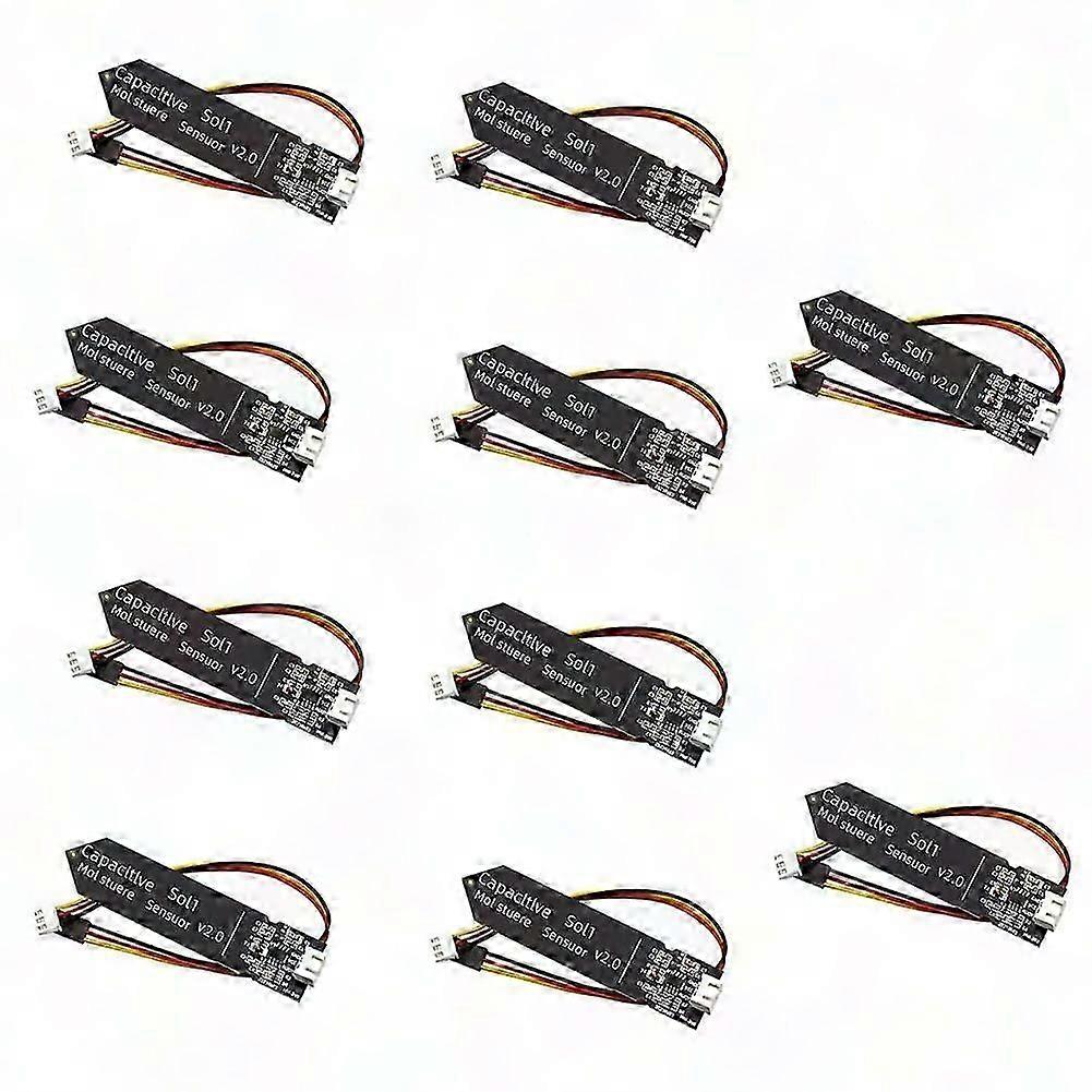 10PCS Capacitive Soil Moisture Sensor Module 3.3-5.5V Corrosion Resistant with Gravity Wire for Arduino DIY Gardening
