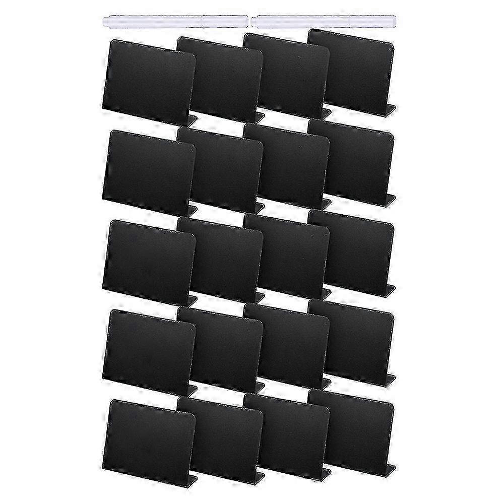 4 x 3 Inches Mini Chalkboard Table Tent Signs with 20Pcs Buffet Tags - Ideal for Party Tables and Food Labels