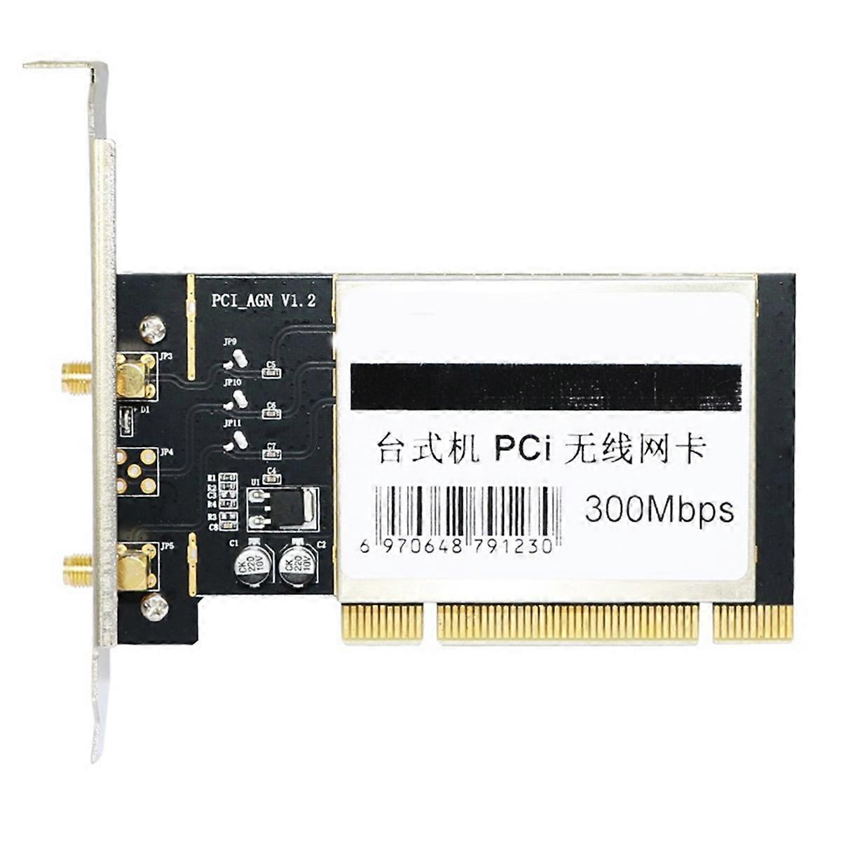 PCI Wireless Network Card 300Mbps Network Card Desktop PC 2.4GHz Network Card for WinXP/7/8/10/11//Linux