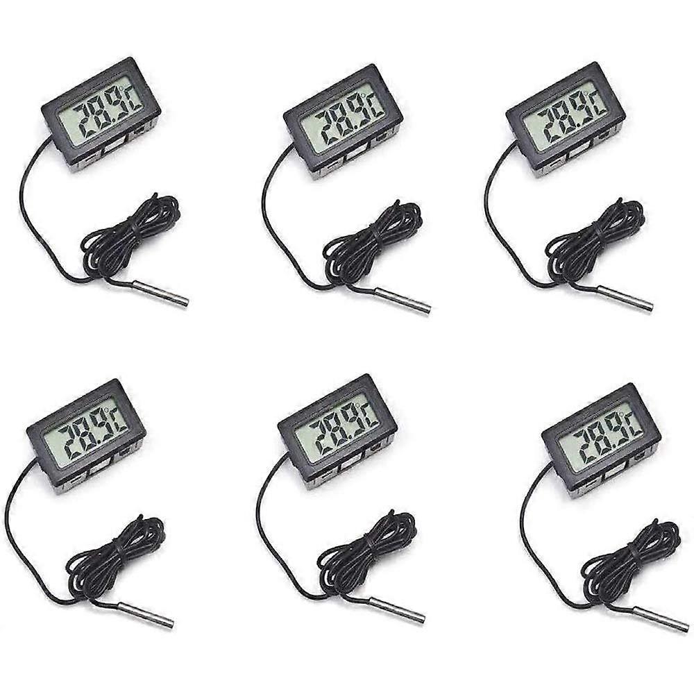 Refrigerator Thermometer Digital LCD With 2M External Probe For Fridge Freezer Aquarium 6 Pack
