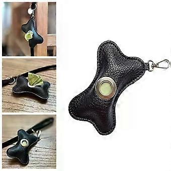 Creative Dog Poop Bag Dispenser PU Leather Zipper Closure Pet Poop Clean Bag Holder Leakproof with Garbage Bag