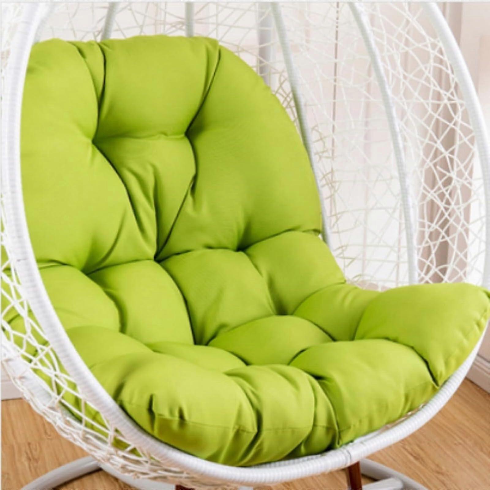 Egg-Shaped Chair Cushion Rattan Swing Cushion for Outdoor Gardens Indoor Hammocks Sofas Multiple Color Options Comfortable Seating Verde