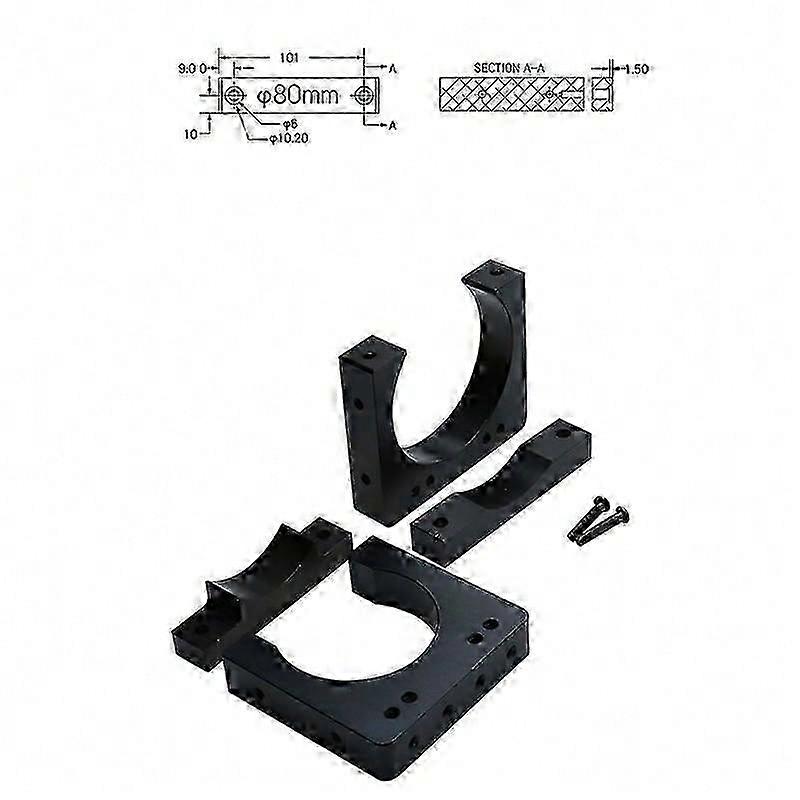 2 Pcs CNC Engraving Machine Diameter 65mm Spindle Motor Fixture Aluminum Support Mounting Base Brack-yiwu