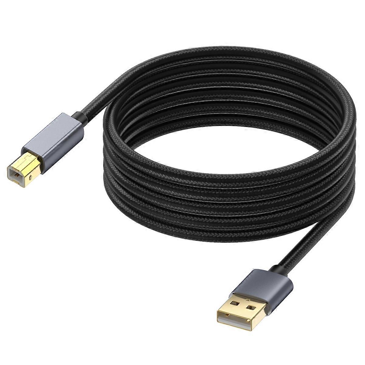 Cabo de impressora USB 5M, cabo de scanner USB 2.0 tipo A macho para B macho