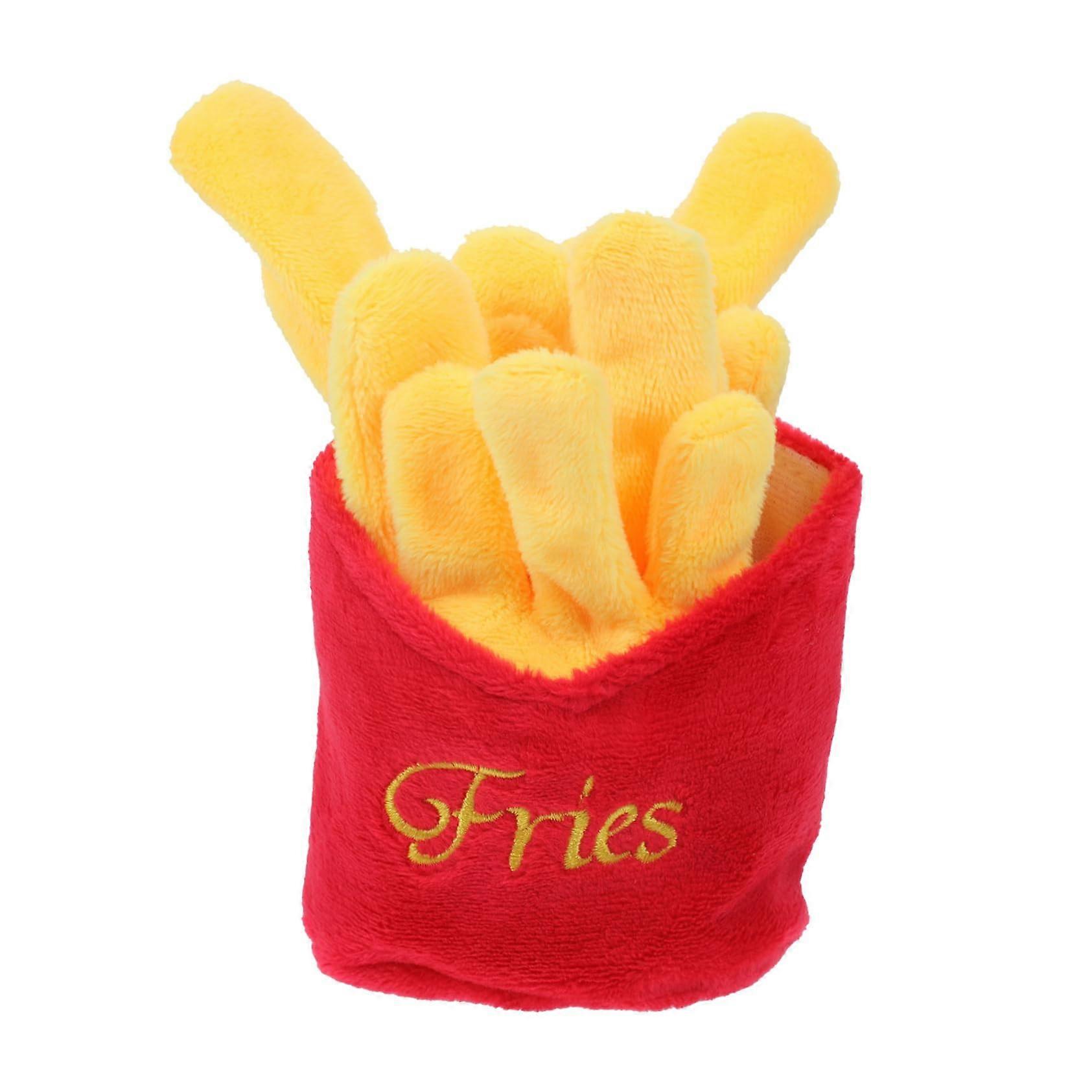 Pet Dog Plush Food Shape Chew Resistant Squeaky Plaything For Anxiety Relief Bright Design To Engage Pets