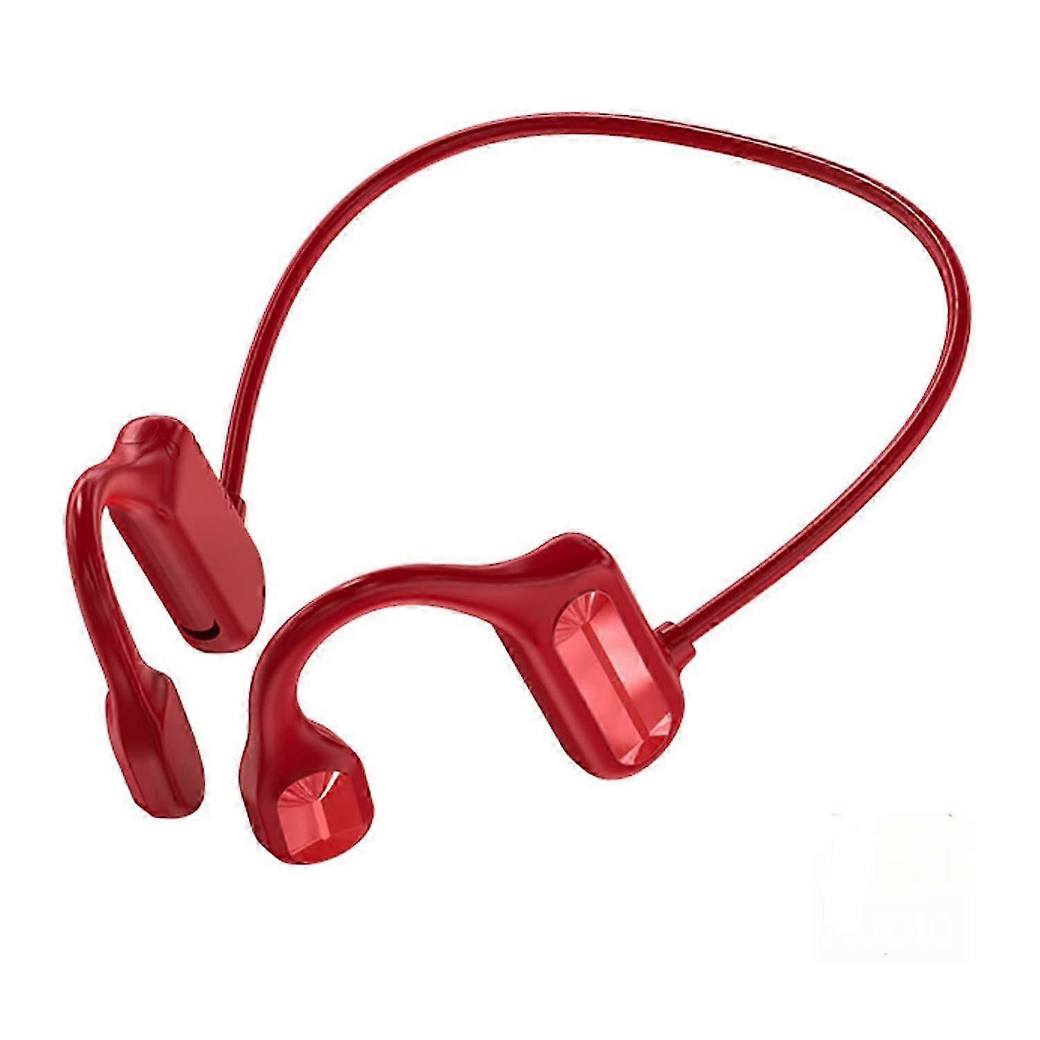 2025 Red Bone Conduction Headphones Bluetooth Wireless Waterproof