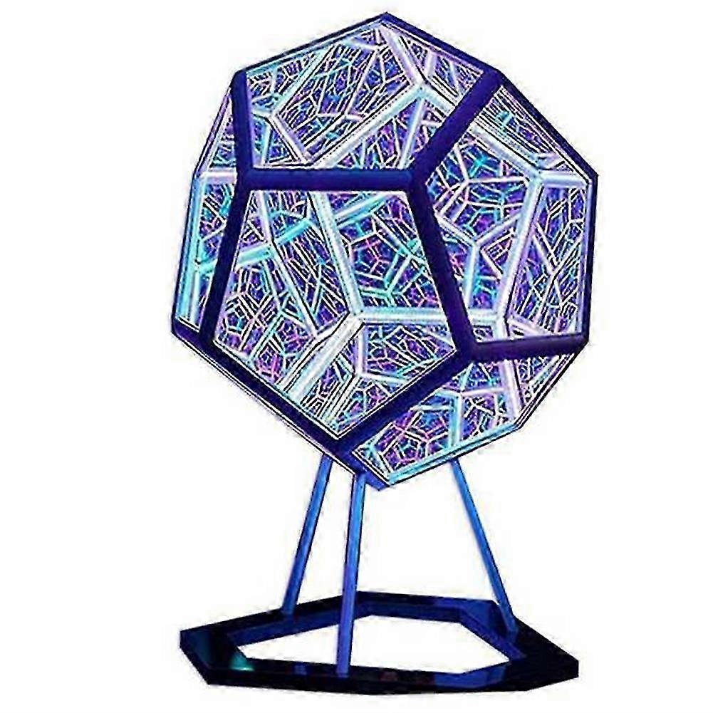 LED dodecahedron light for modern interiors, colorful space art lamp with USB power