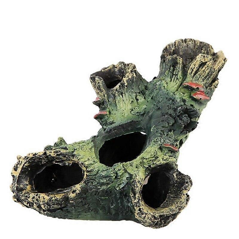Resin Hollow Simulation Tree Hole Hiding Cave Aquarium Reptile Habitat Landscaping Decor Fish