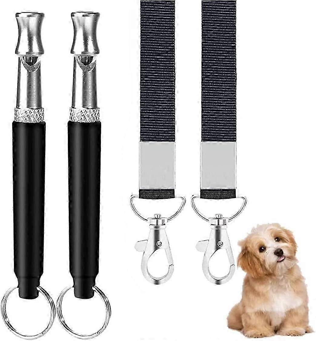 Dog Whistle with Acsergery Lanyard 2 Pack, Puppy Training Whistle Ultrasonic Copper Core Gift