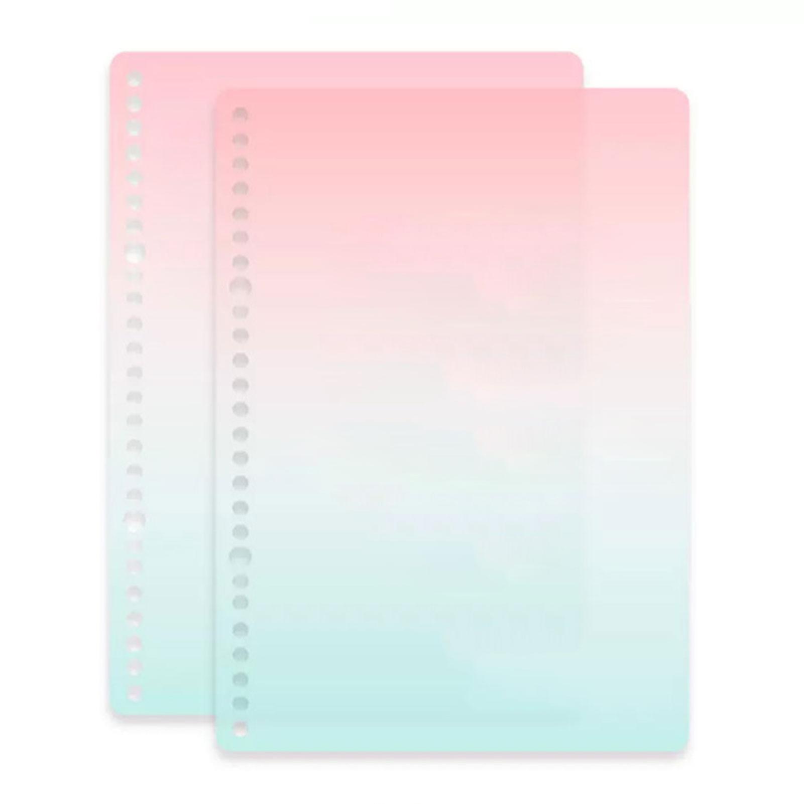 Multi-Size Loose Leaf Folder Cover Gradient Design Optimized for Study Organization for Desk Aesthetic