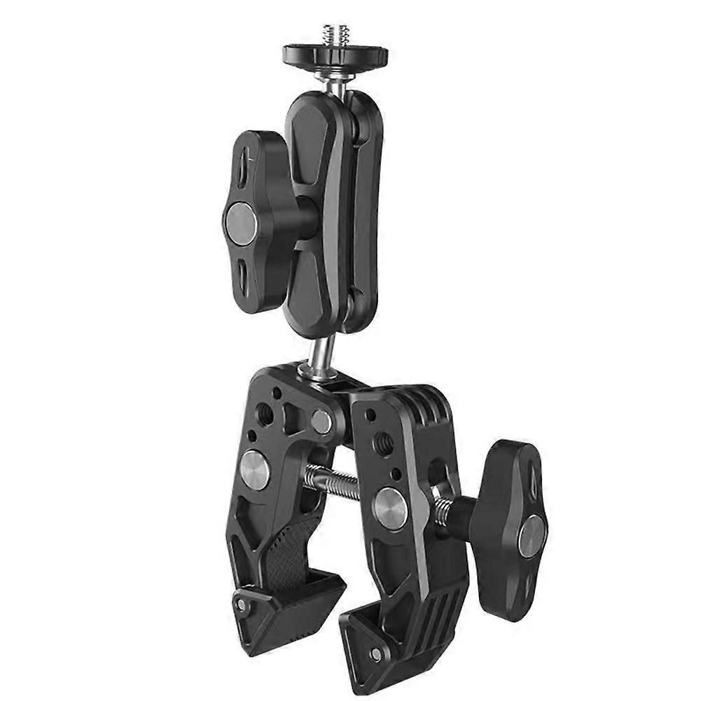 Aluminum Super Clamp with Double 360° Ball Head Magic Arm for GoPro Insta360 DJI OSMO Aciton Mobile Phone Action Camera