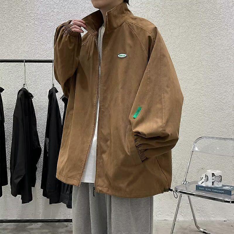 Men's Jacket, Spring And Autumn Style Japanese Loose Casual Stand-Up Collar Trendy Baseball Jacket For Men