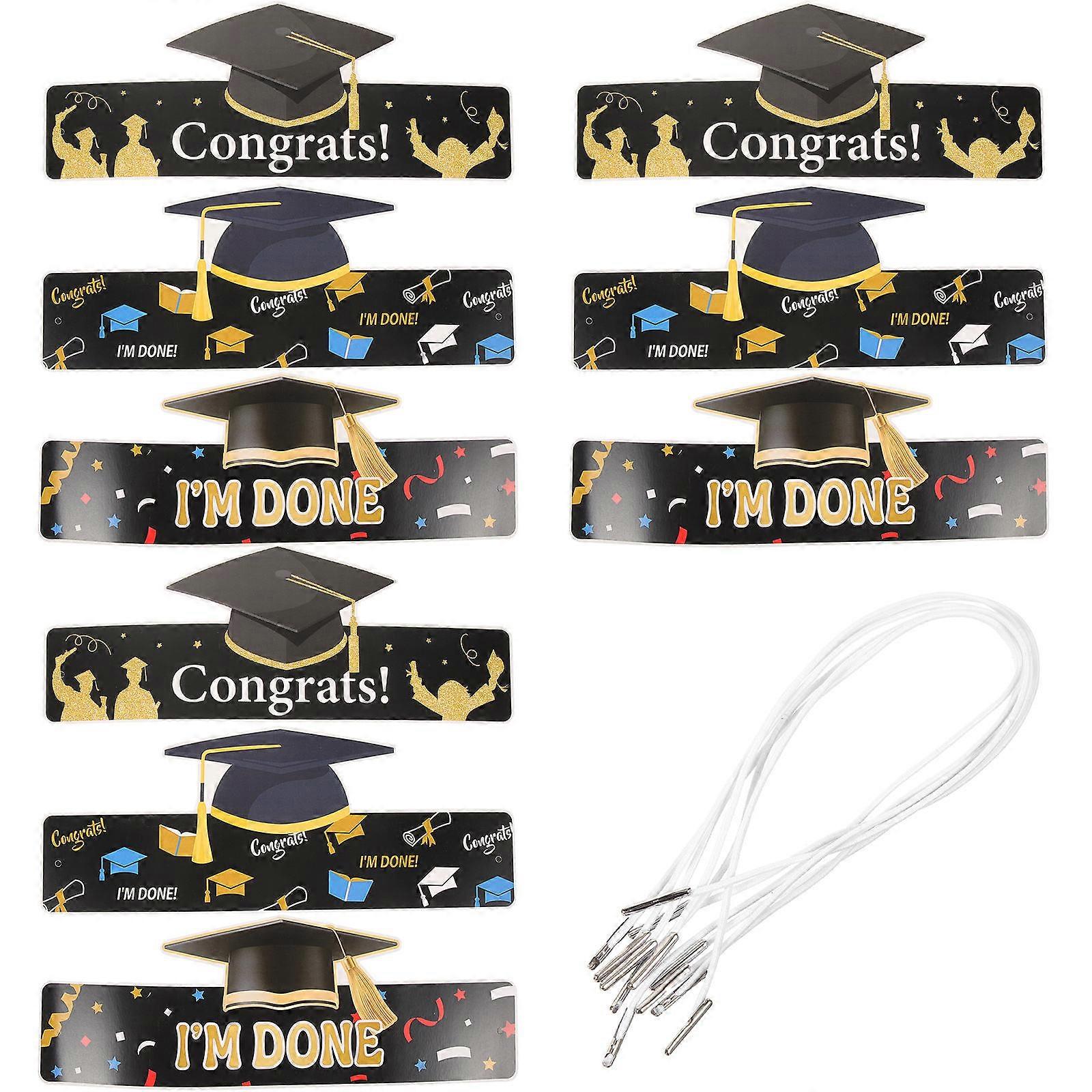 Paper Graduation Hats for Party Decoration DIY Craft 18Pcs Set
