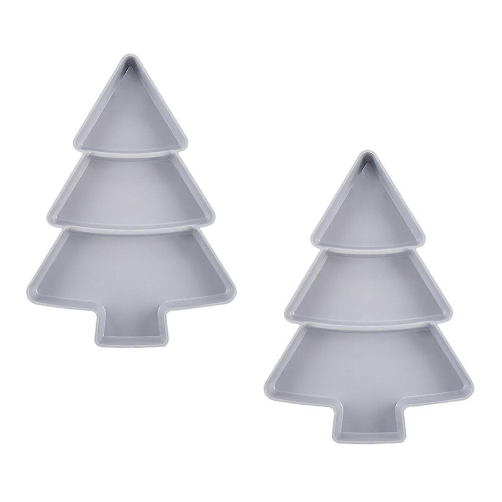 Snack Storage Tray for Storage 2Pcs Christmas Tree Shape Fruit Plates