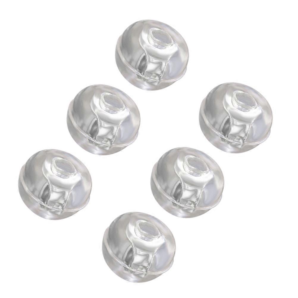 Ear Plug Ball Shape Earring Backs for Secure 3Pairs Silicone Silver Stoppers