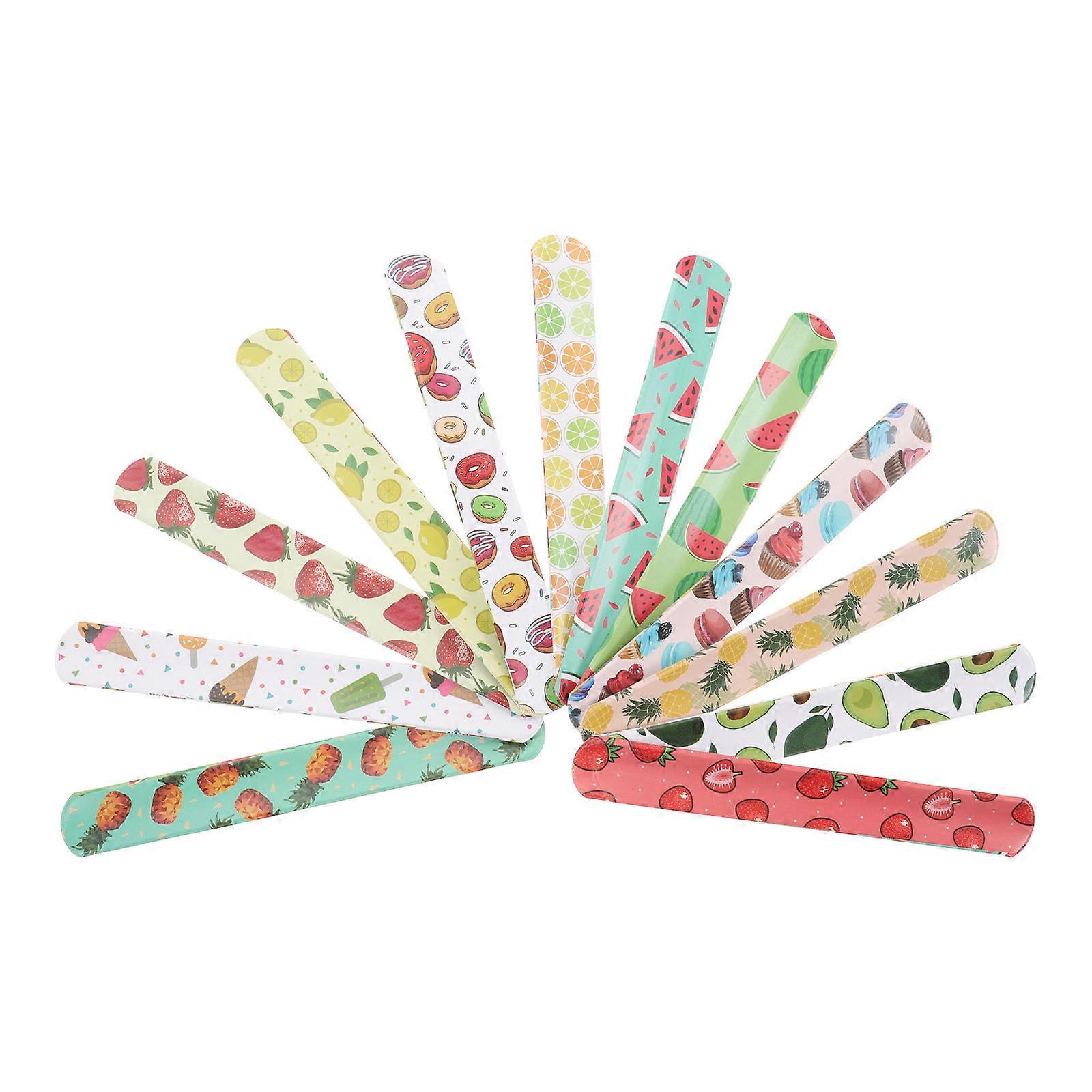 Slap Bracelet Fruits Wristbands for Playing 24Pcs PVC