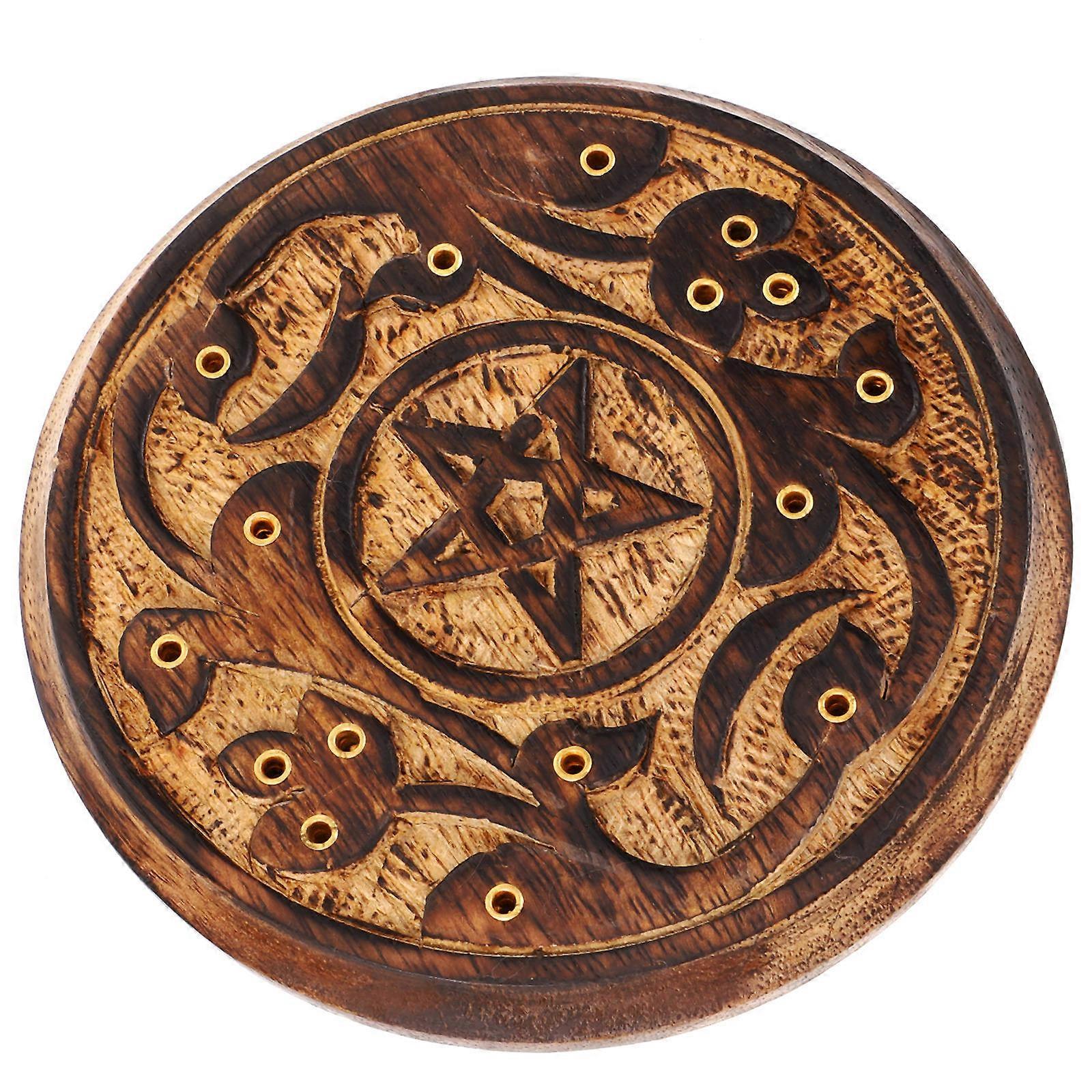 Wooden Incense Holder Incense Burner for Home Use 3Pcs Set Brown