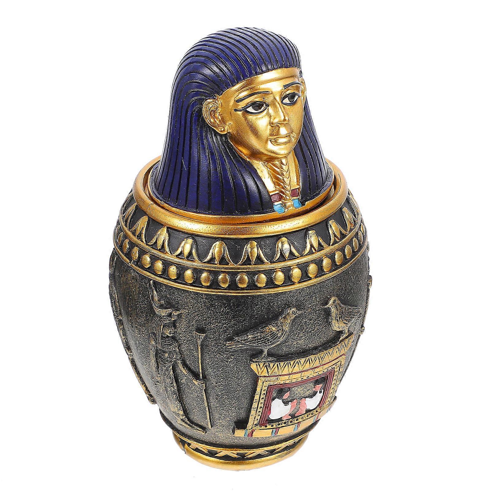 Egyptian Style Craft Porch Resin Ornament for Decorating 2Pcs Set