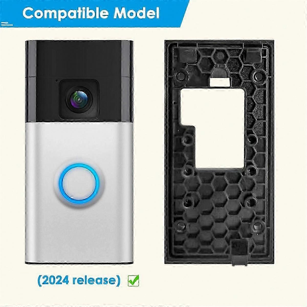 Adhesive No-Drill Mount for Battery-Powered Doorbell, Compatible with 2024 Models