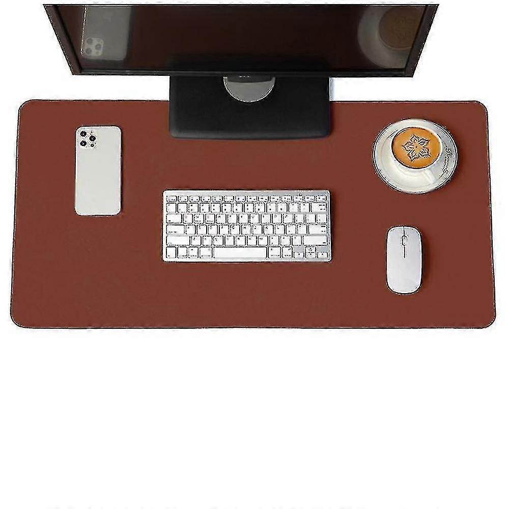 Desk Protector Mat - Dual Side Pu Leather Desk Mat Large Mouse Pad(coffee)