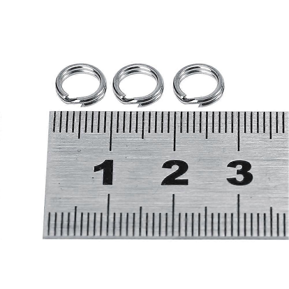 50pcs Edelstahl Doppel Split Ring Angelköder Steckverbinder (8 #)