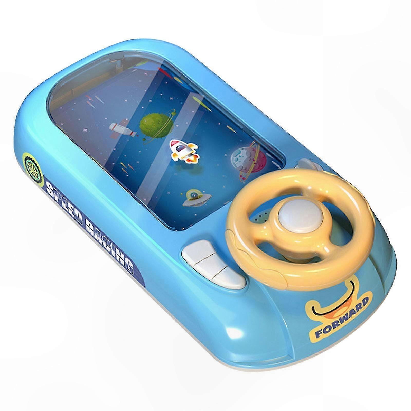 Kids Interactive Steering Wheel Playset with Racing Adventure Simulation Game for Desktop Fun