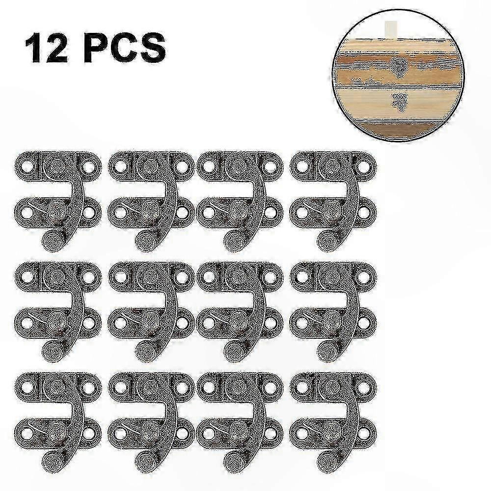 12-Pack Wooden Jewelry Box with Decorative Latch Lock and Hasp Closure for Storage
