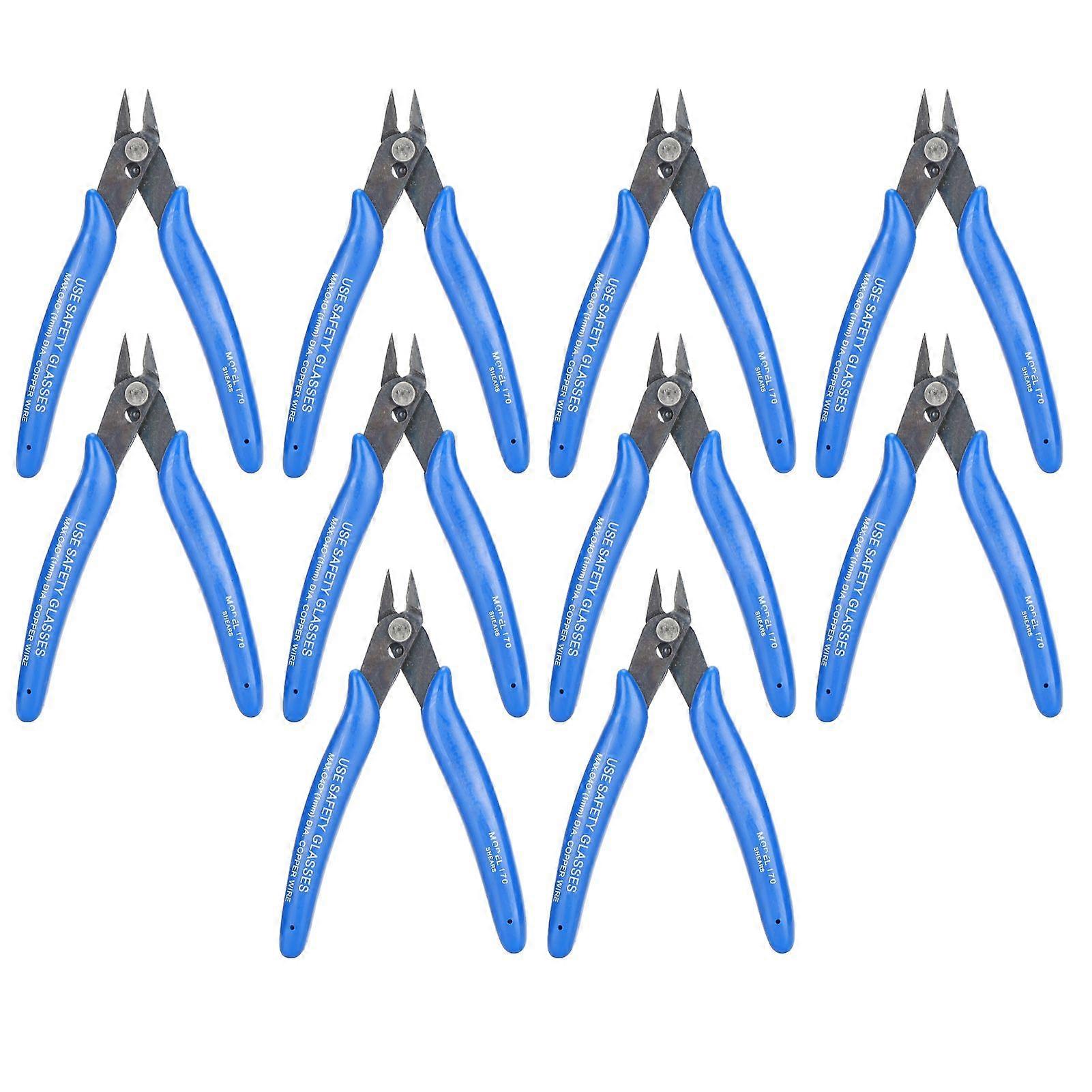 10pcs Diagonal Pliers Comfortable Grip Automatic Rebound Function Side Cutting Pliers for Prune