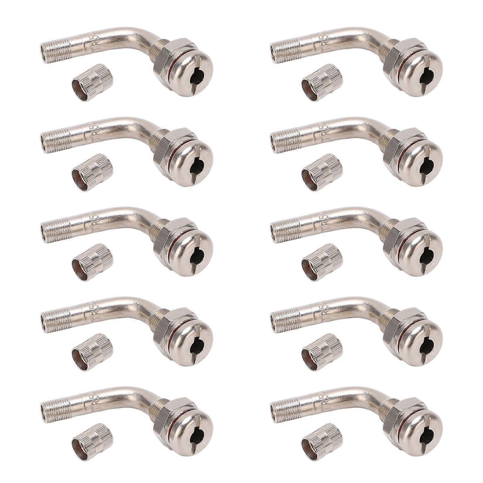 10pcs Truck Tyre Valve Stem TR543E Bent 75 Degrees 65mm Clamp in Valve Extension Adapter for Bus Truck Hole 9.7mm