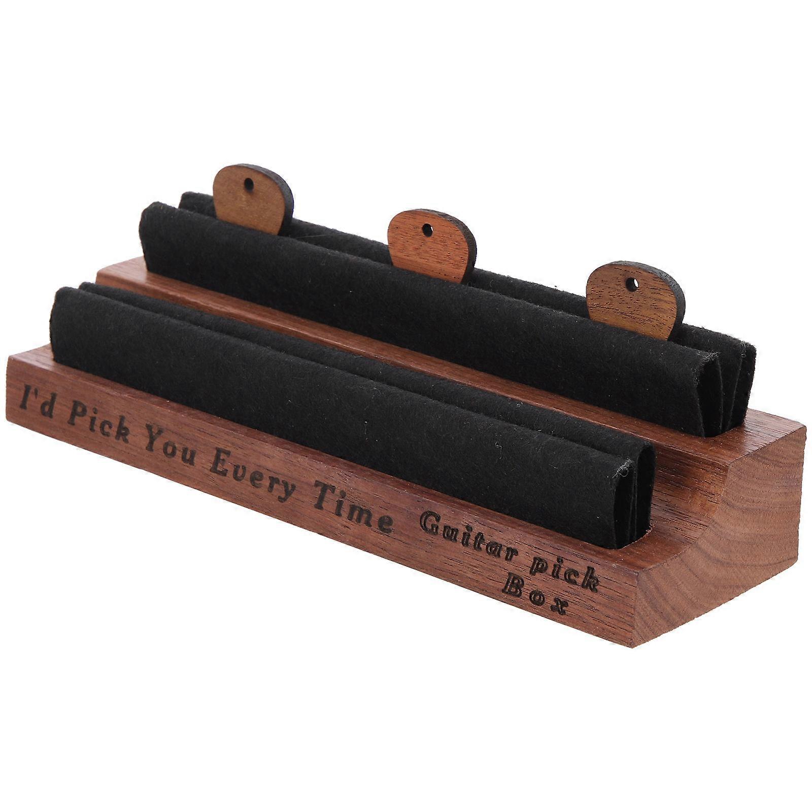 Wooden Guitar Picks Storage Holder for Storage Use 4Sets Bundle