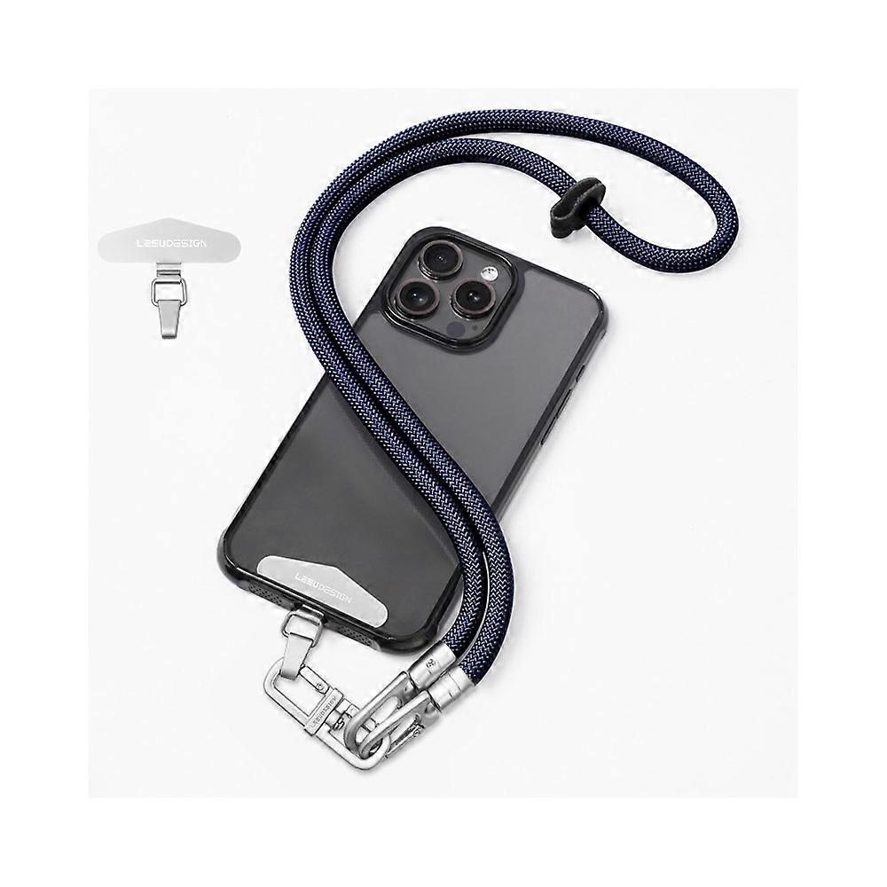 LEEU DESIGN 85cm Neck Lanyard 8mm Polyester Phone Strap with Silver Tether Tab