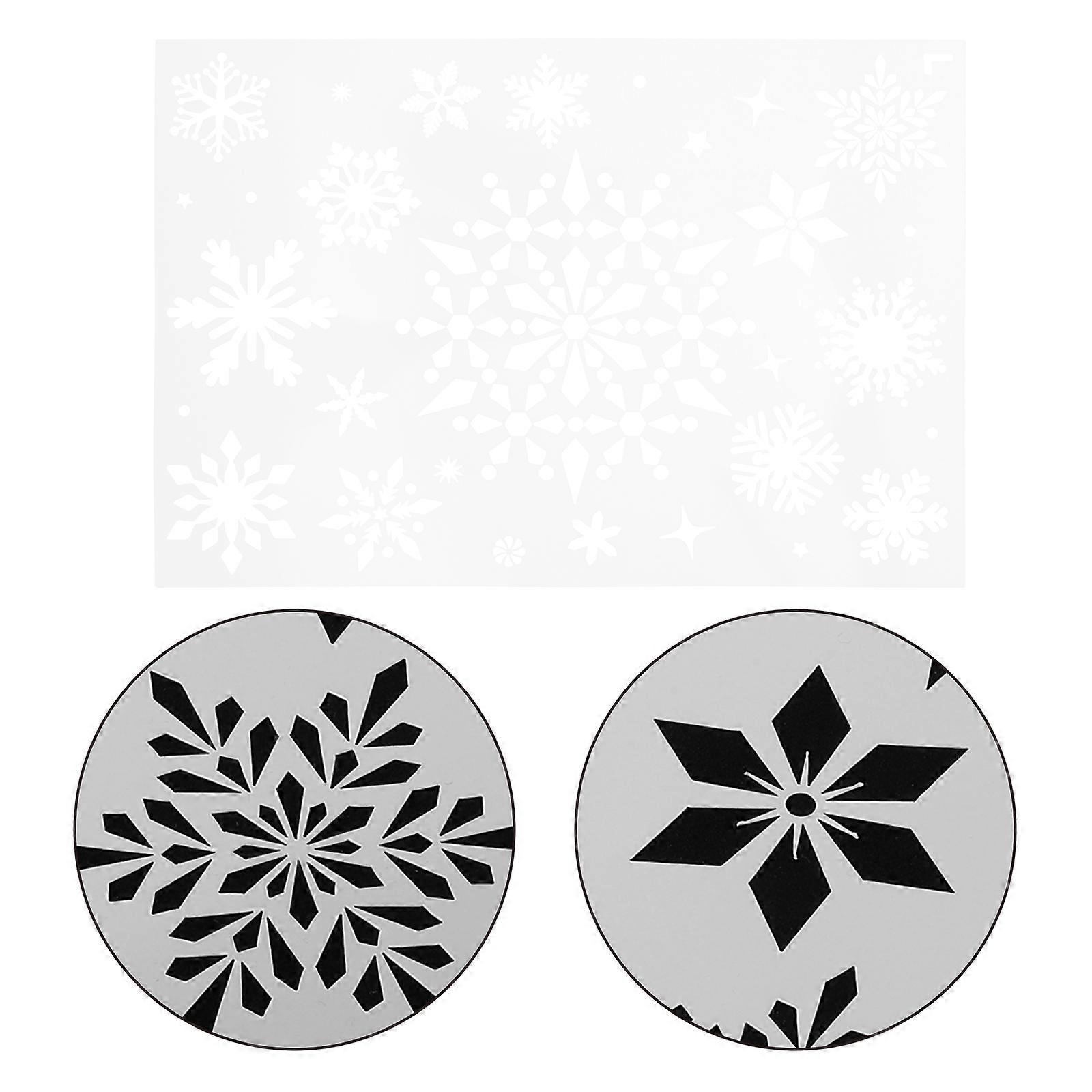 Snowflake Stencil for Crafts for DIY 4Pcs Reusable Plastic Painting Templates
