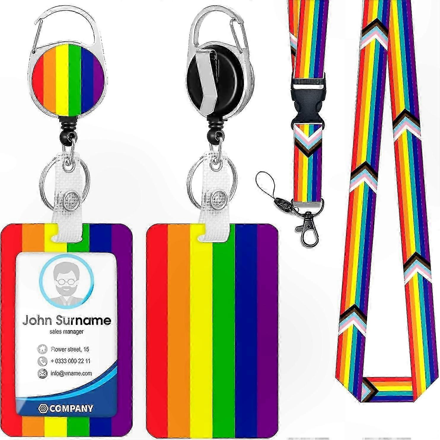 Retractable ID Card Holder with Neck Strap for Office and Events