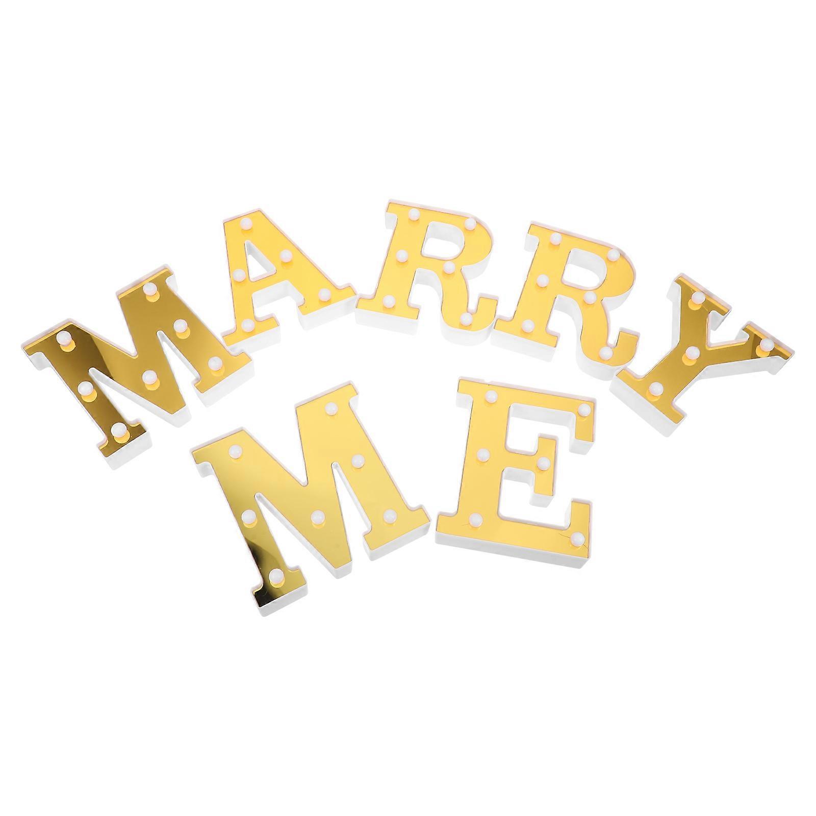 MARRY ME Letter Design Lamp 2Sets Room Decorative Lighting Perfect For Events Home Occasion Featuring Rectangular Shape IP43 Protection