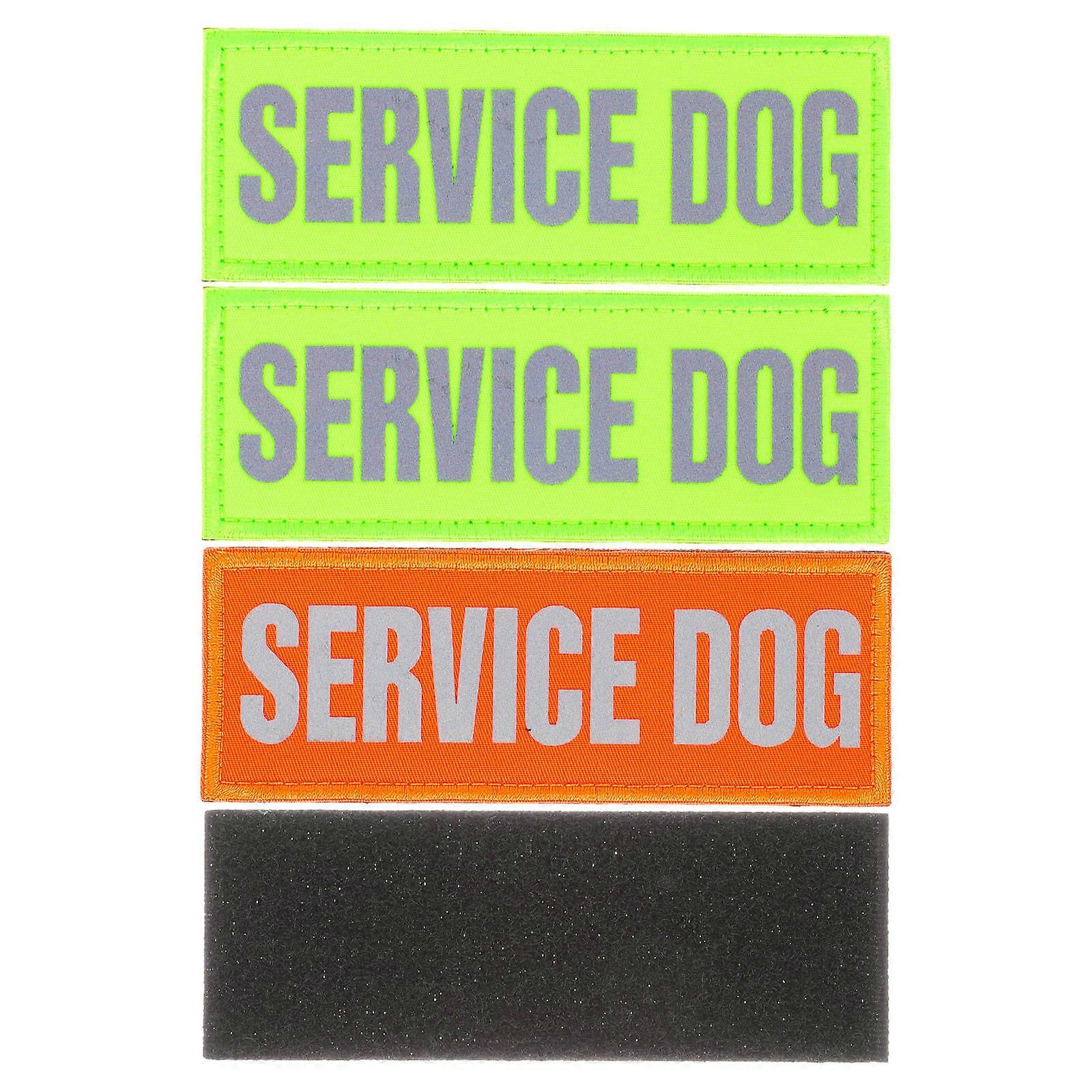 Reflective Service Dog Patch for Harness 4Pcs Nylon Tags Suitable for Nighttime Walks