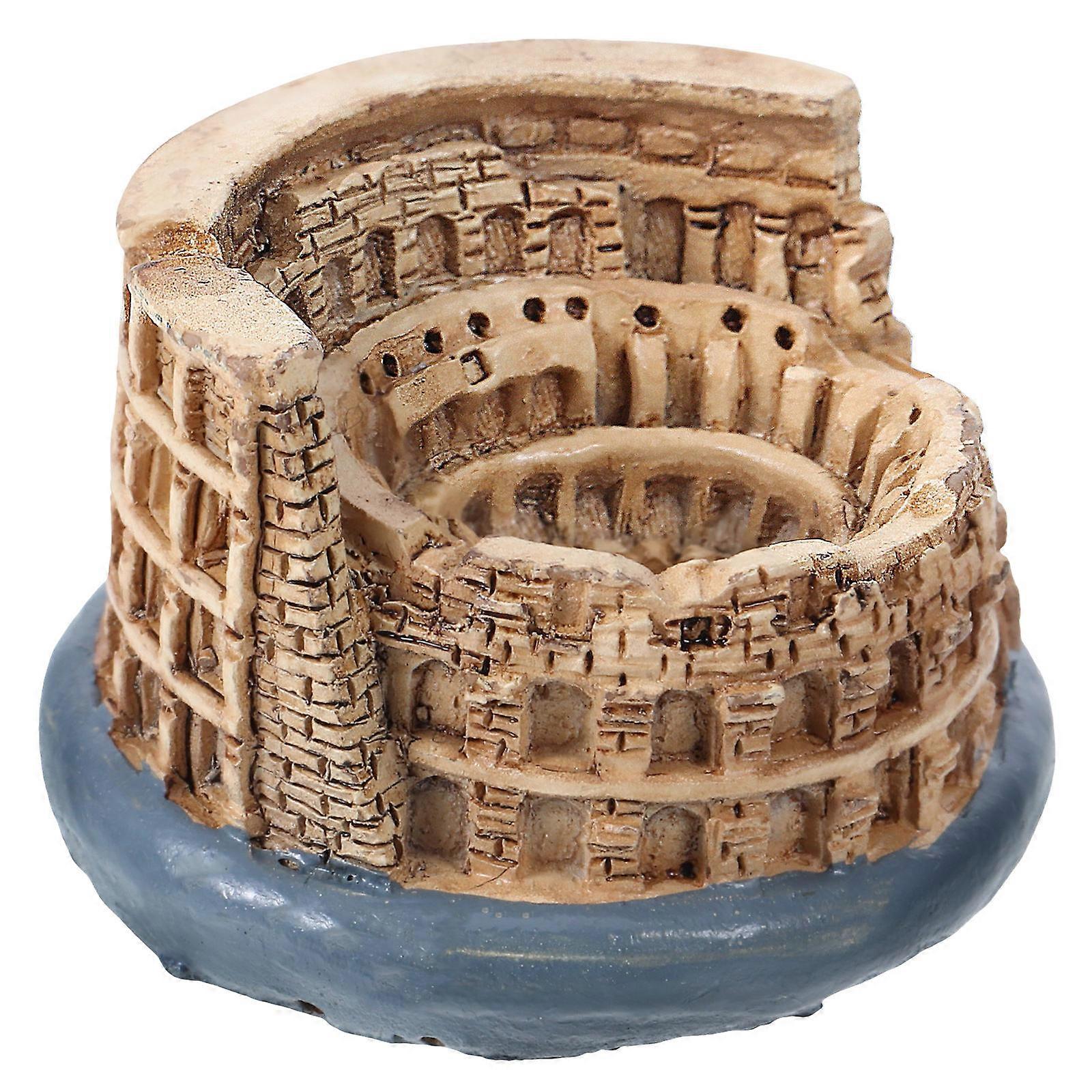 Roman Colosseum Building Model for Decoration 5Pcs Resin Tabletop Ornament