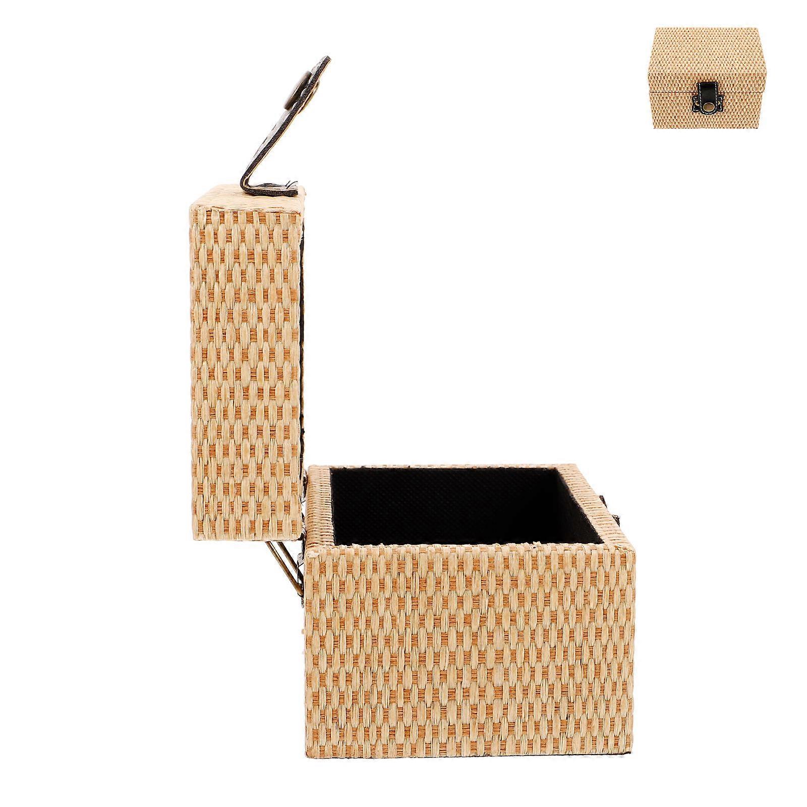 Small Keepsake Wooden Jewelry Box for Storage Use 4Pcs Multipurpose Case