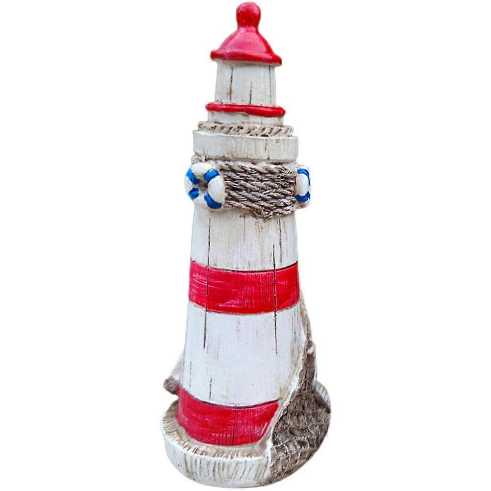 3Pcs Red Nautical Lighthouse Ornament for Decoration Rustic Style