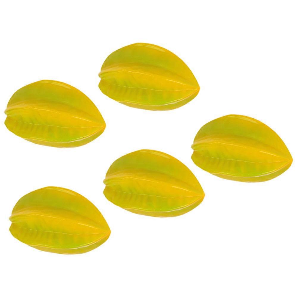 5Pcs Artificial Plastic Model for Decor Realistic Yellow Simulation